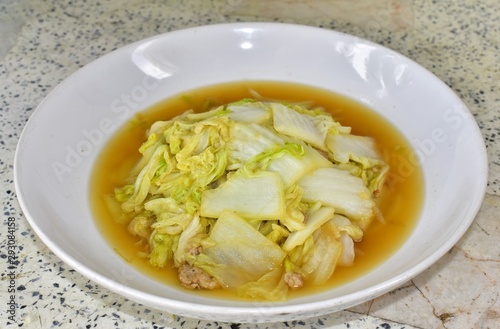 Fried cabbage very to eat in lunch time.