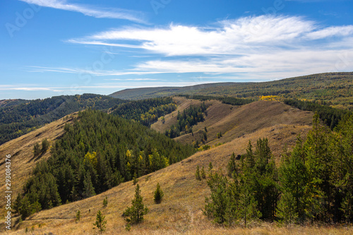 Nuraly mountain range near Zyuratkul national park. Nuraly mountain range is located on the border of the Bashkortostan republic and Chelyabinsk region. Bashkortostan, South Ural, Russia