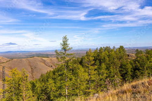 Nuraly mountain range near Zyuratkul national park. Nuraly mountain range is located on the border of the Bashkortostan republic and Chelyabinsk region. Bashkortostan, South Ural, Russia photo