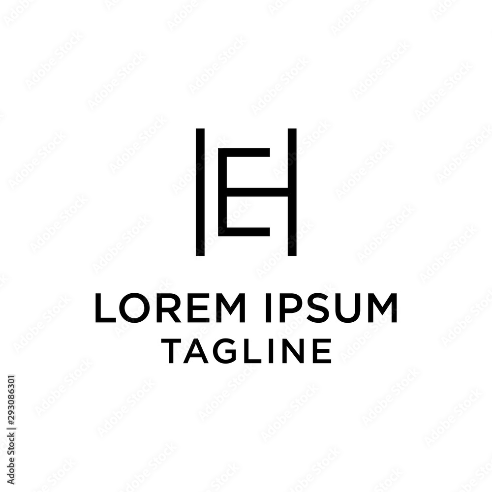 initial letter logo HE, EH logo template initial letter logo HE, EH logo template
