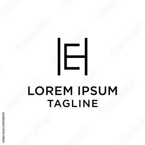initial letter logo HE, EH logo template