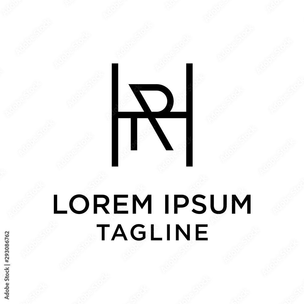 initial letter logo HR, RH logo template initial letter logo HR, RH logo template
