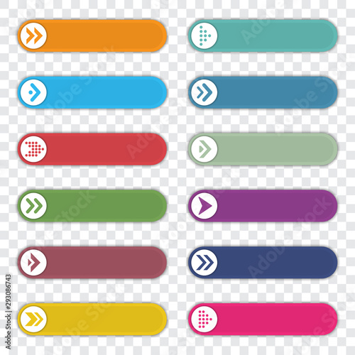 Set of number bullet point with arrows. Infographic elements template. Vector illustration
