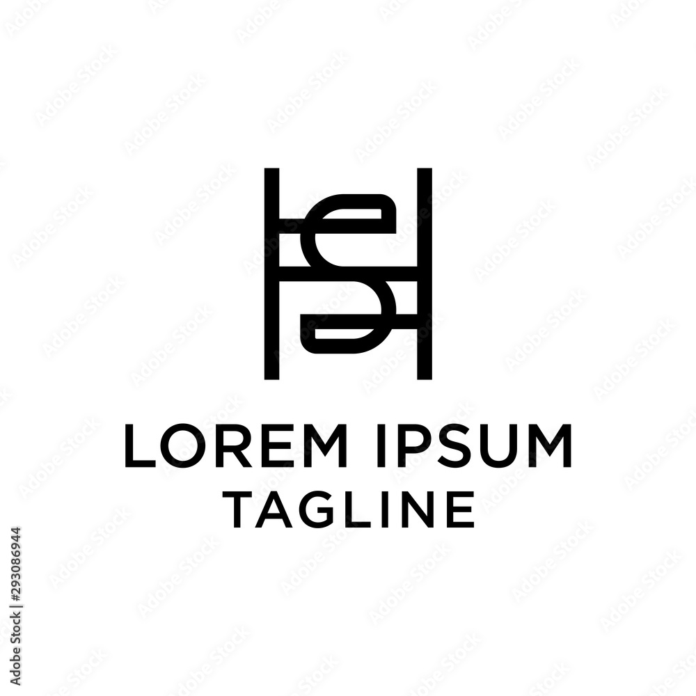 initial letter logo HS, SH logo template initial letter logo HS, SH logo template