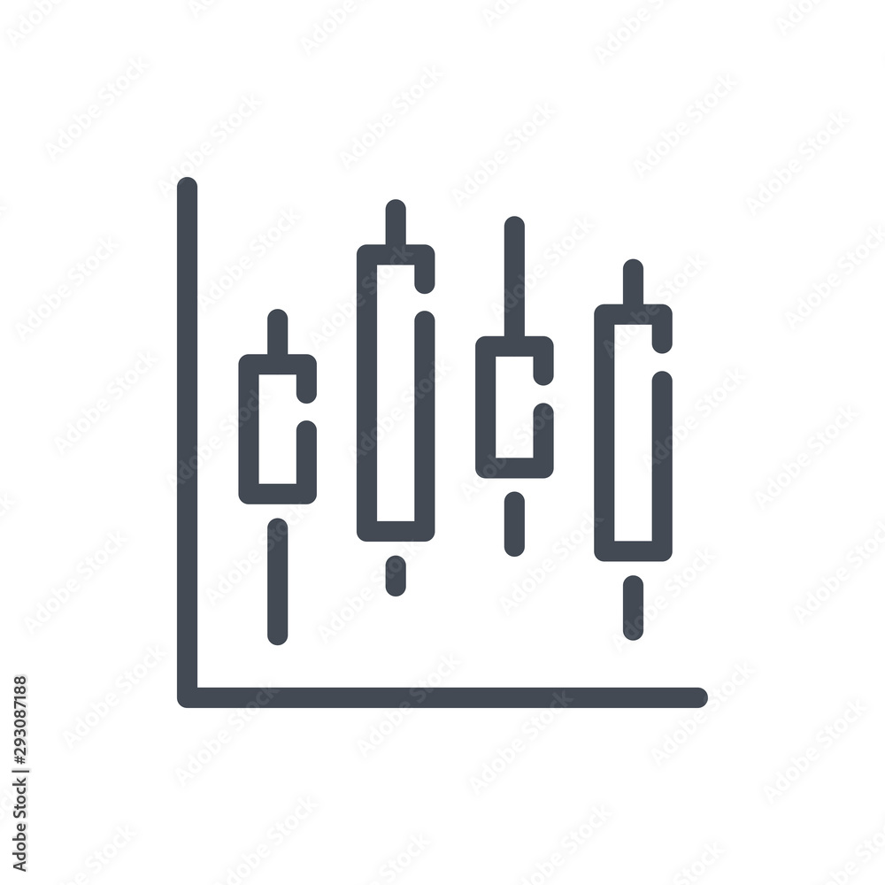 Trade bars chart line icon. Trade market candle chart vector outline sign. Trade bars chart line icon. Trade market candle chart vector outline sign.