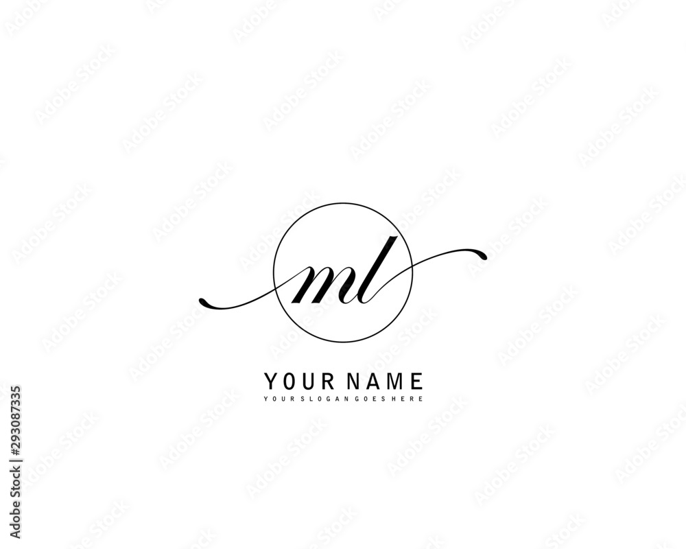 ML Initial beauty monogram logo vector Stock Vector | Adobe Stock