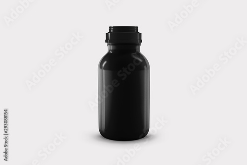 3d illustration cosmetic bottles isolated on transparent background