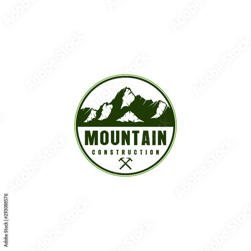 Mountain logo design, construction engineering - outdoor wildlife adventure