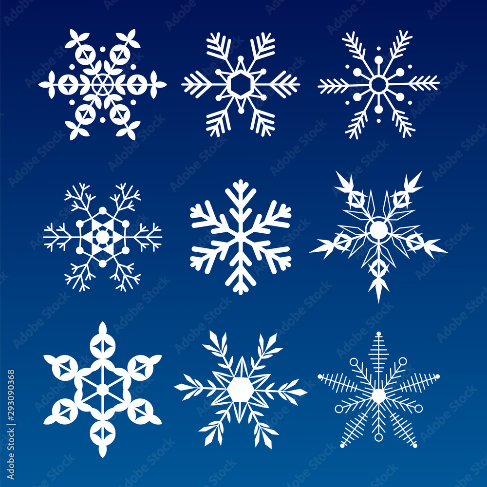 Collection snowflakes vector illustration 