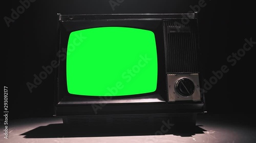 80s Television with Green Screen. 4k (UHD)