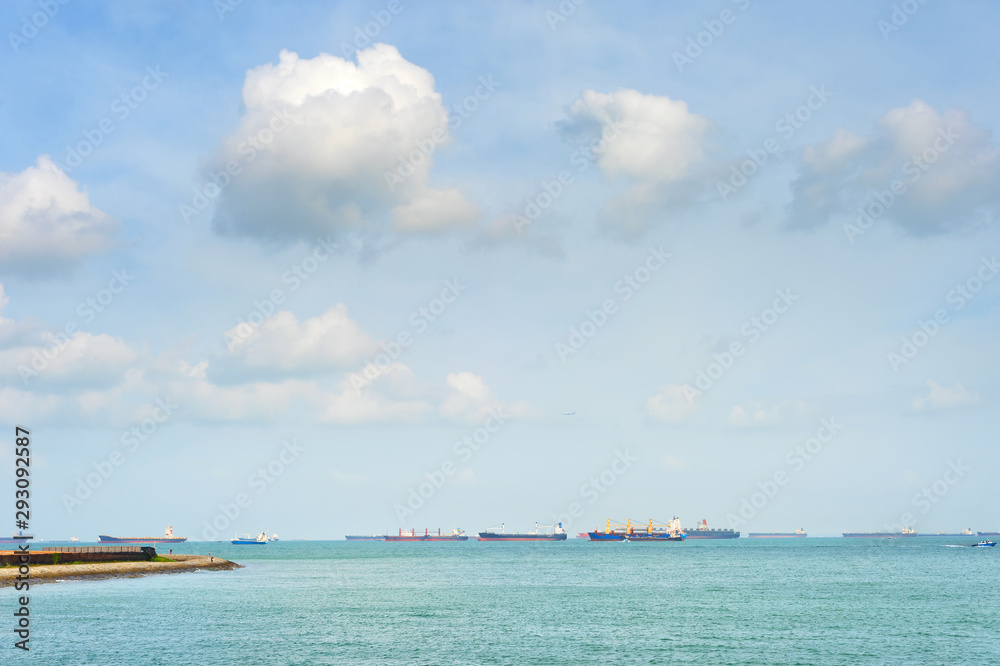 Industrial cargo shipping  Singapore harbor