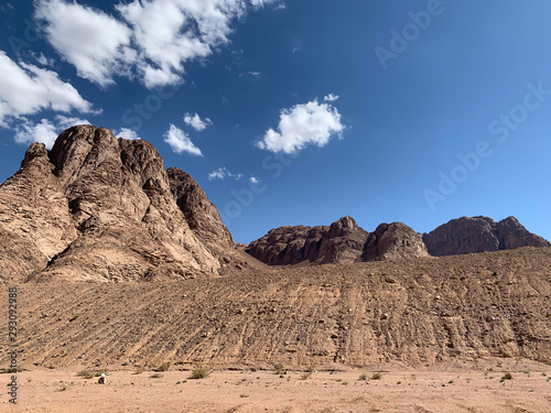 Desert Mountain Beautiful View Contrast Blue Sky