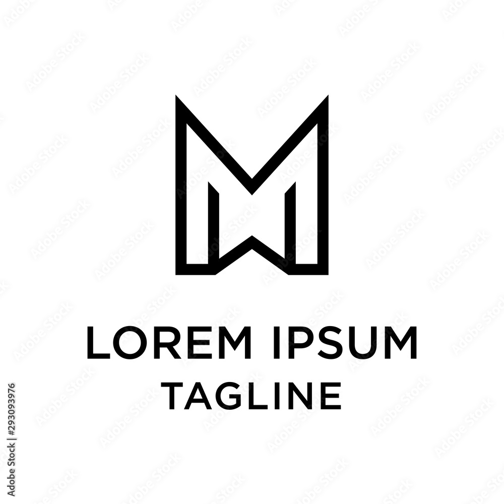 initial letter logo MW, WM logo template initial letter logo MW, WM logo template