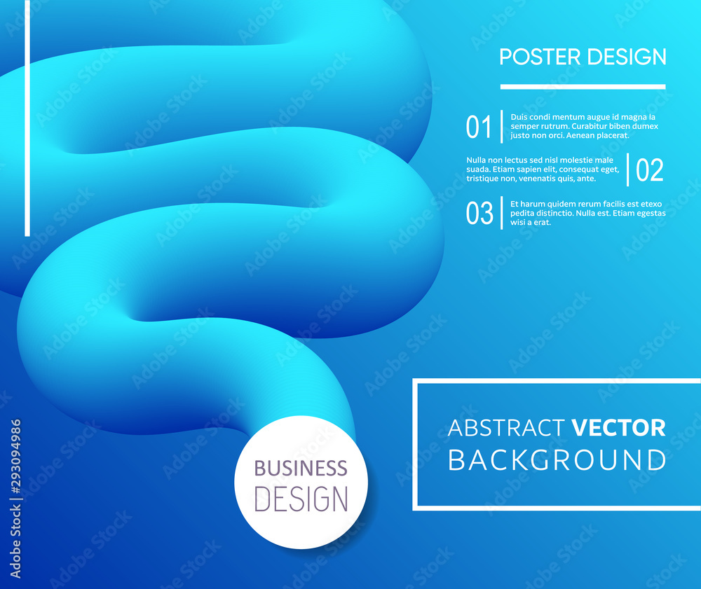 Obraz premium Blue abstract vector background with creative fluid shape