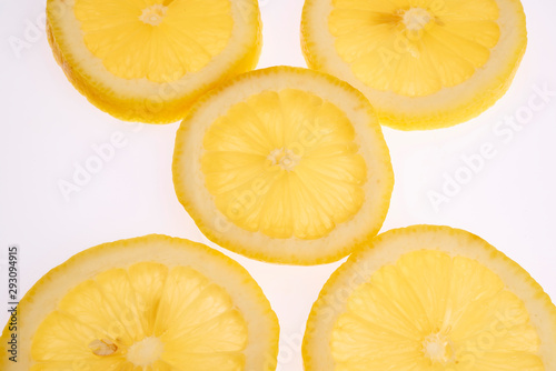 slice of lemon isolated on white background