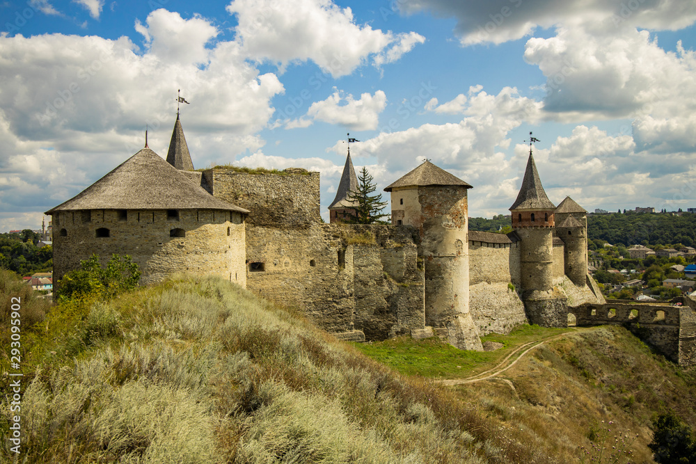 highland European medieval castle landmark sightseeing heritage site for tourism in Ukraine 