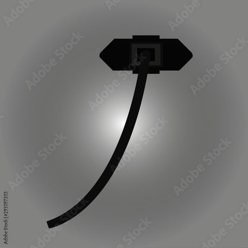 Eurostecker frontal/Rückansicht mit Kabel Vectorgrafik