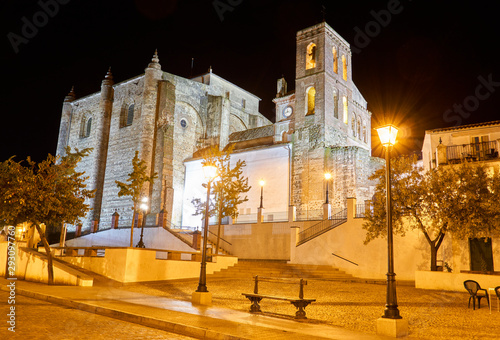Castle and fortress church of Cazalla de la Sierra, Seville. Andalusia, Spain photo