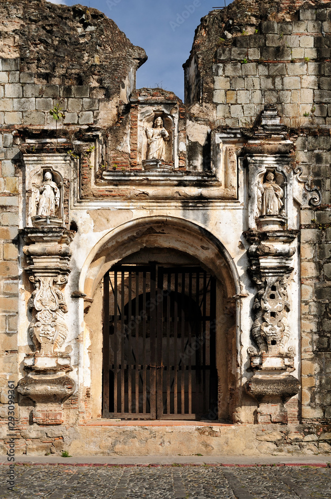 Guatemala, View on the destroyed cathedral in Antigua