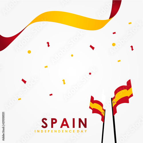 Spain Independence Day Vector Design Template