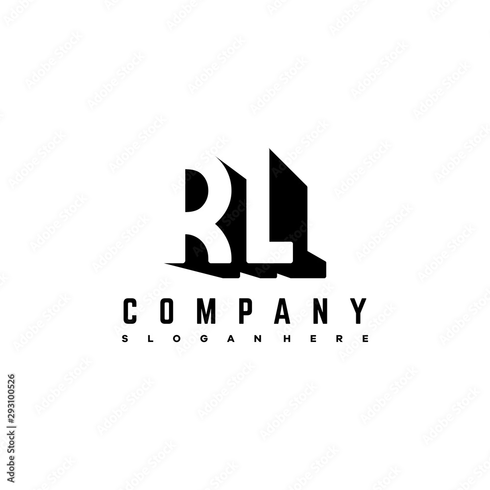 Fototapeta premium RL Letter Initial Logo Design in shadow shape design concept.
