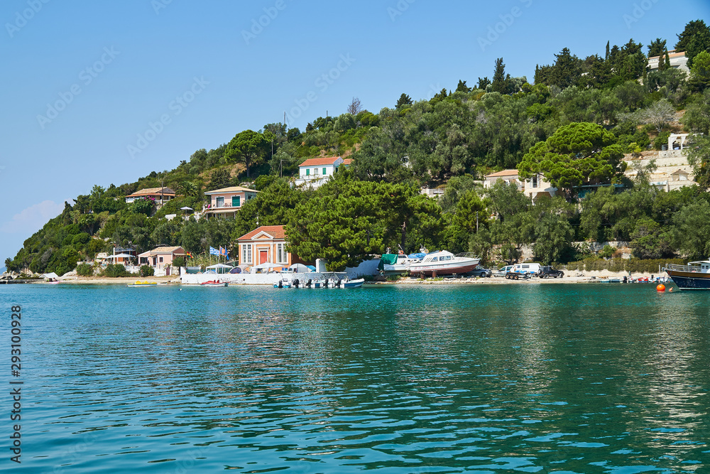 The harbour at Lakka on the island of Paxos in Greece, summertime.