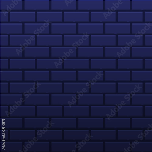 Dark blue brick wall with dimming. Vector illustration