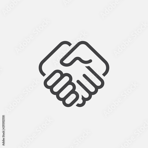 hand shake linear icon logo design, hand shake illustration, agreement icon linear