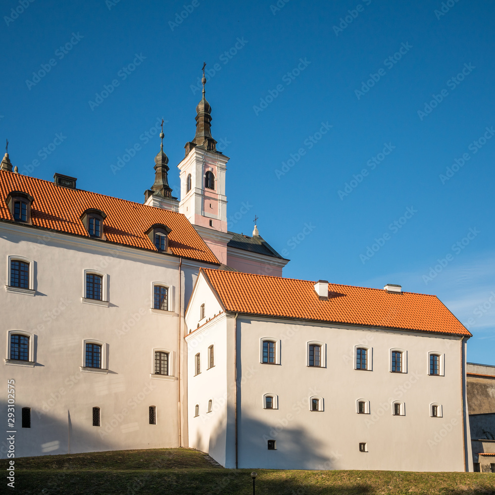 Church and monastery in Wigry on a sunny day, Podlaskie, Poland