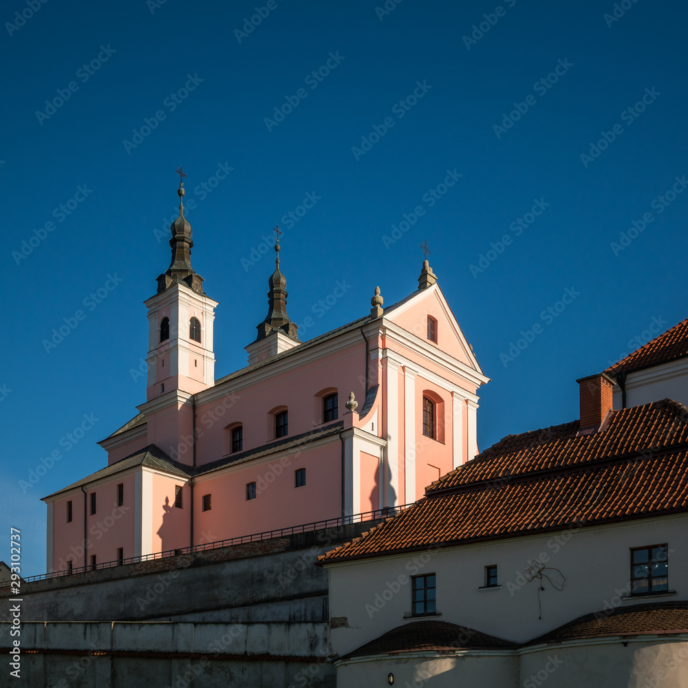 Church and monastery in Wigry on a sunny day, Podlaskie, Poland