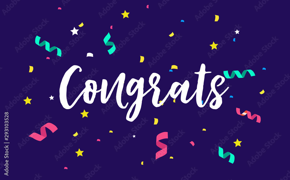 Naklejka premium Congratulations design template background. Vector illustration
