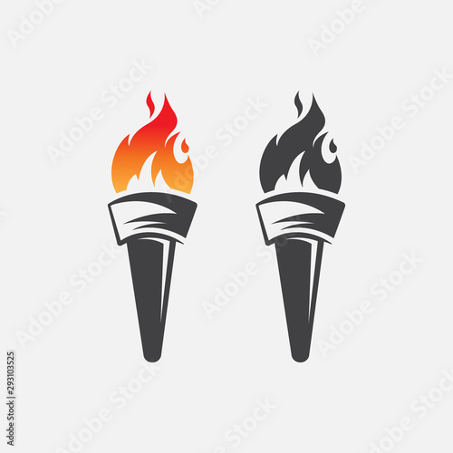 torch icon logo vector illustration, torch design vector
