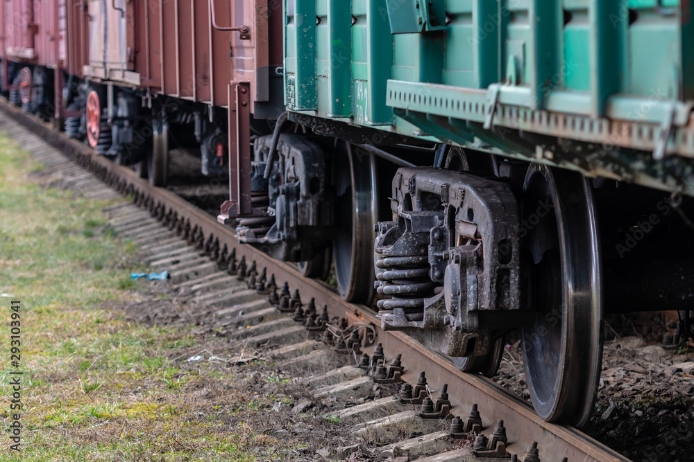 Freight trains on city cargo terminal - Image Freight trains on city cargo terminal - Image