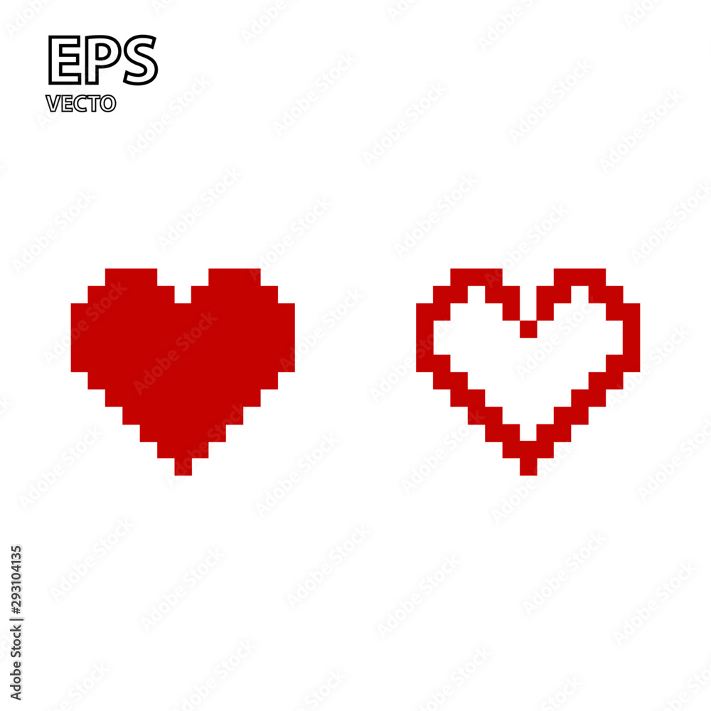 Fototapeta premium coeur pixel art rouge