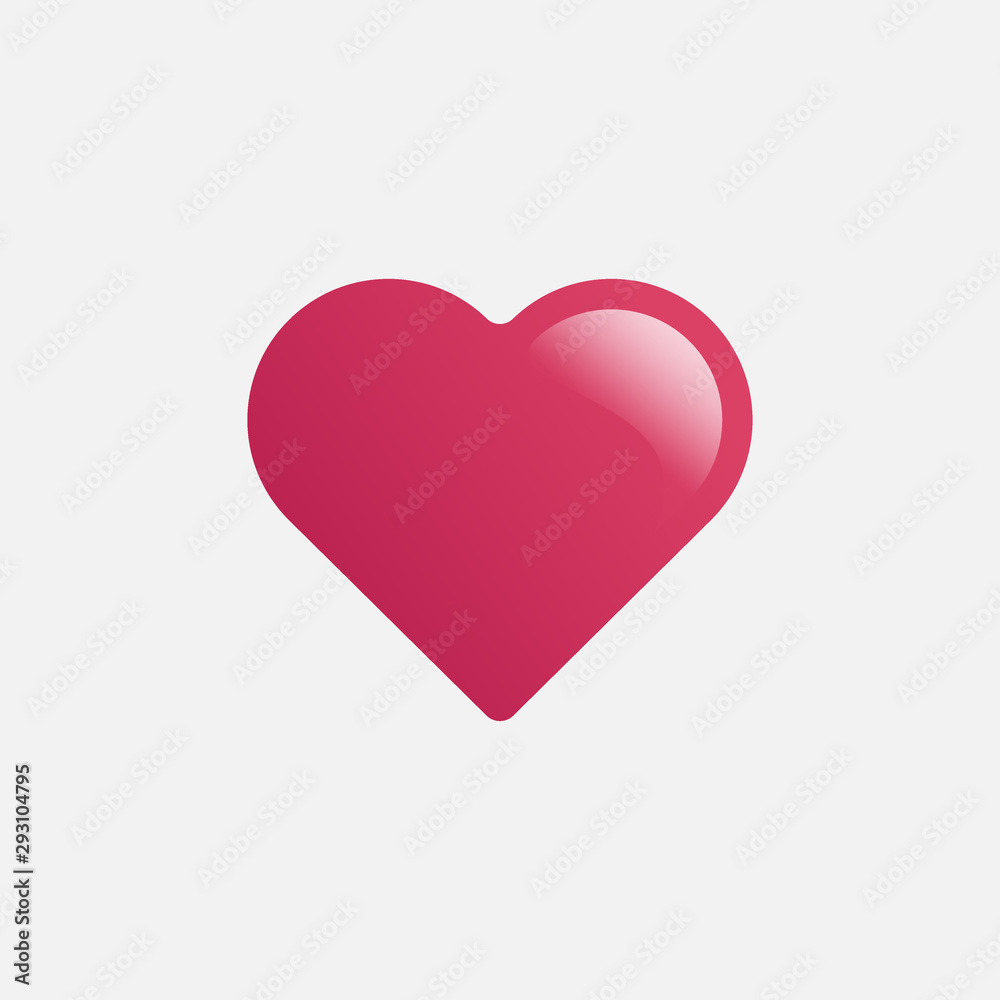 red heart icon vector, love icon design vector illustration