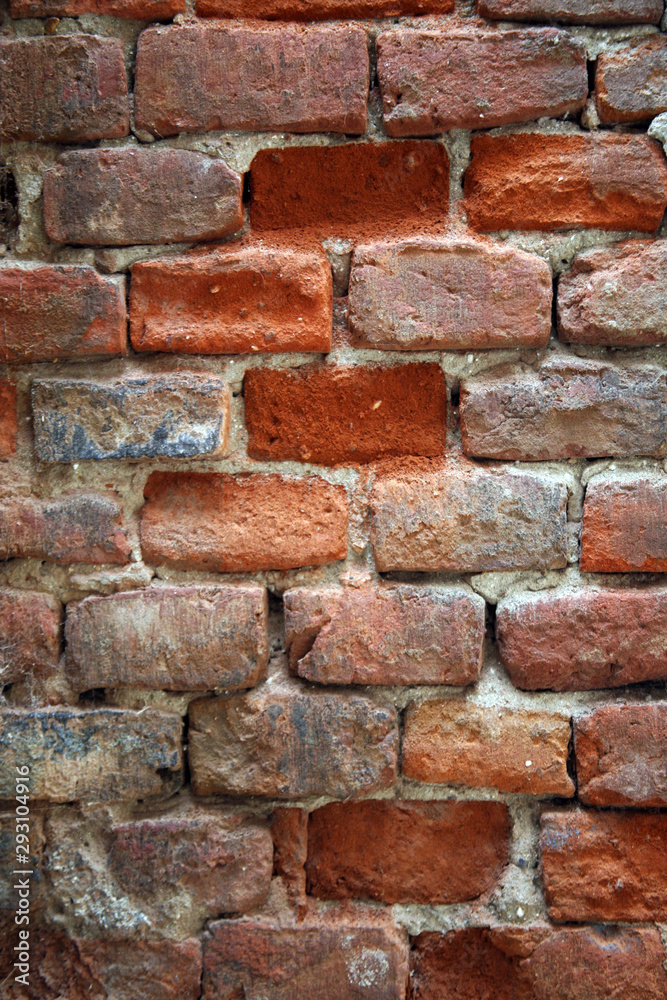Obraz premium Ruined ancient Zagreb bricks and facades, backgrounds in the old part of the city, Croatia, Europe
