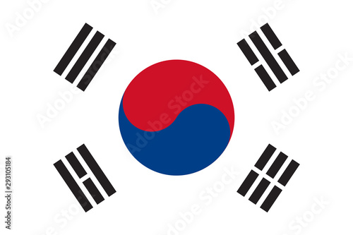 South korea flag vector illustration background
