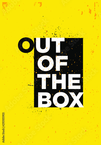 out of the box motivational quotes vector grunge design