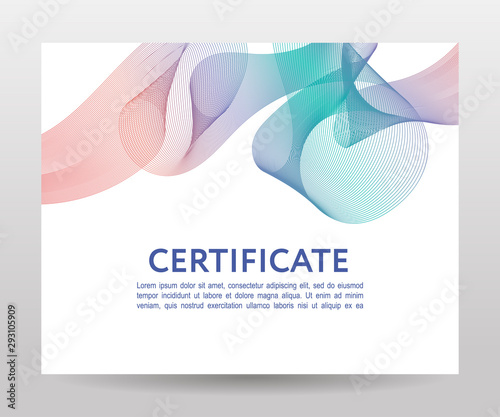 Certificate. Template diplomas, currency. Vector gradient frame