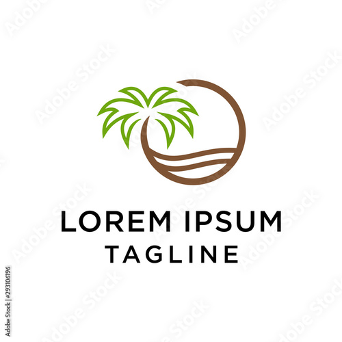 beach and island logo design  vector design of desert icons