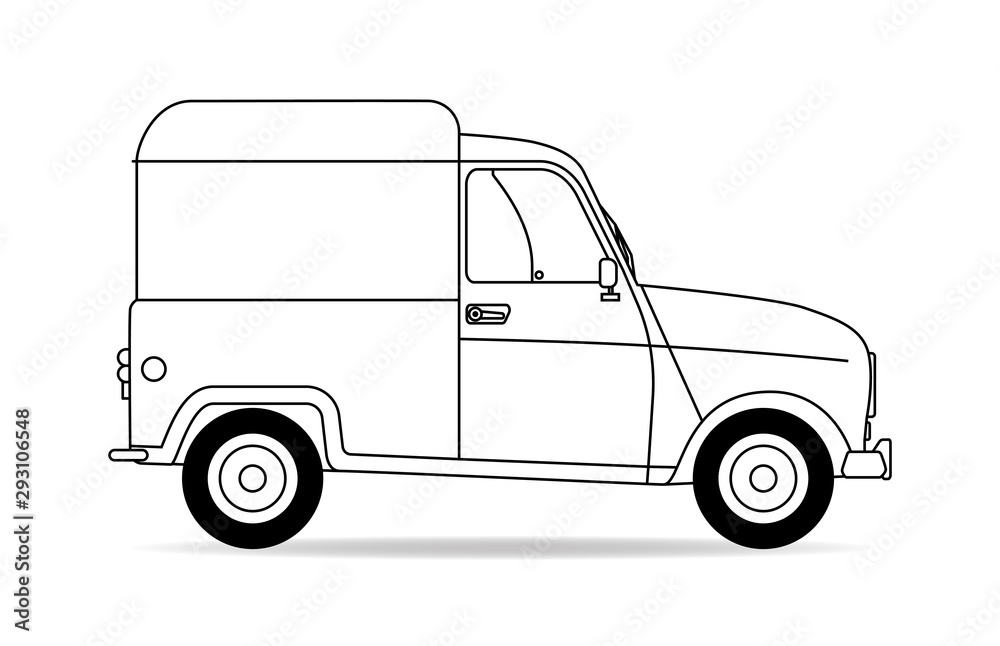 Französischer alter Kastenwagen Französischer alter Kastenwagen