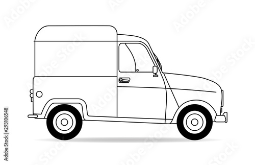 Französischer alter Kastenwagen