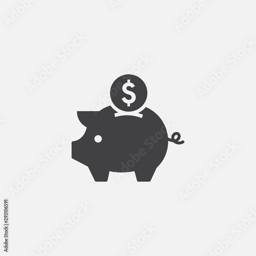 piggy bank flat icon vector illustration. piggy bank symbol, earning icon illustration, piggy bank logo icon