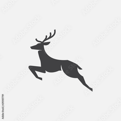 deer icon  deer illustration  deer vector design template  rain deer logo