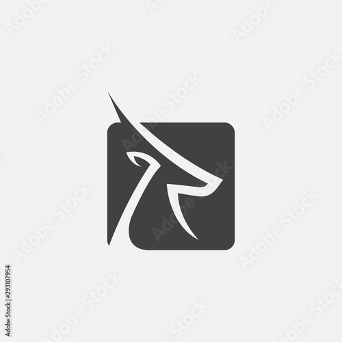 gazelle icon design vector illustration, gazelle logo illustration, antelop symbol icon , impala icon, deer icon vector