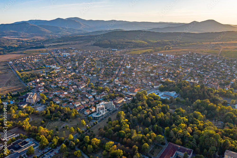 Aerial view of Pavel Banya in Bulgaria