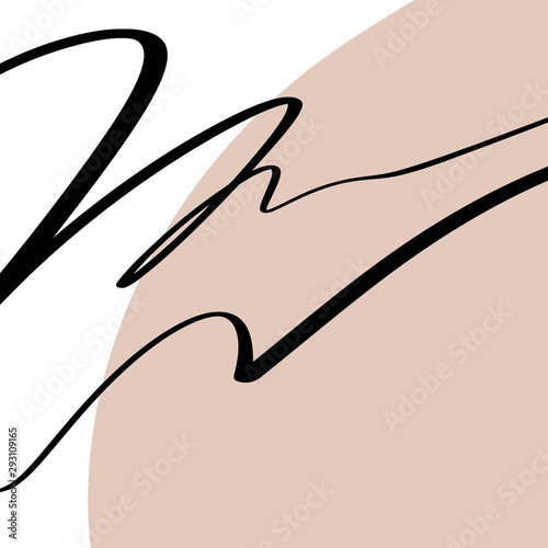 Pastel Abstract Painting Wall Art Minimalism Lines Simple Pink Pastel Liquid Shapes Vector