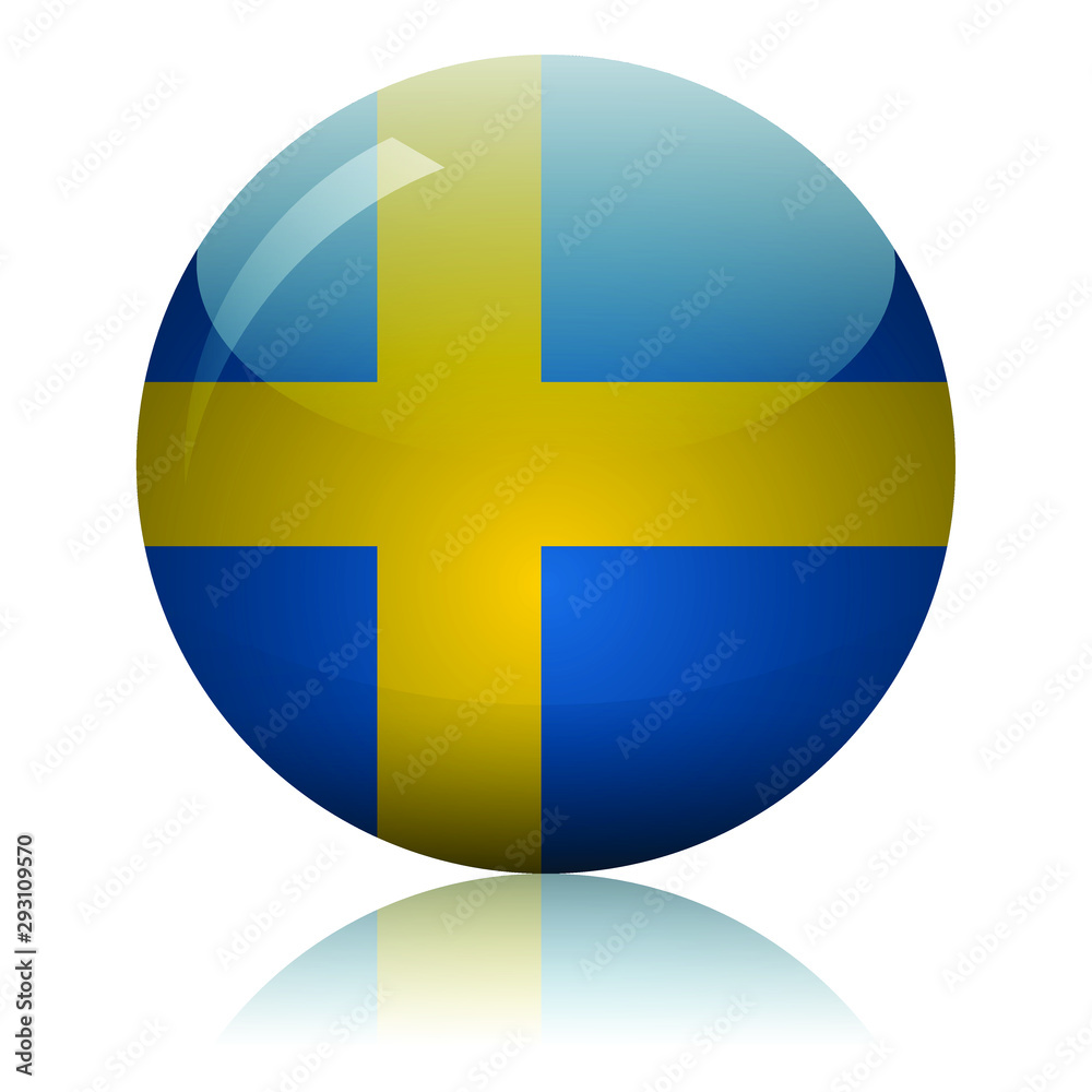 Swedish flag glass icon vector illustration Swedish flag glass icon vector illustration