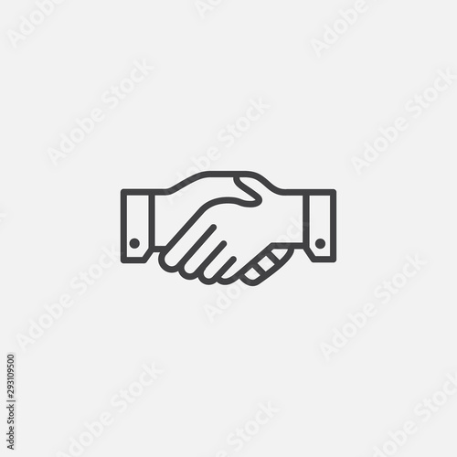 hand shake icon, hand shake linear vector, business icon, agreement icon
