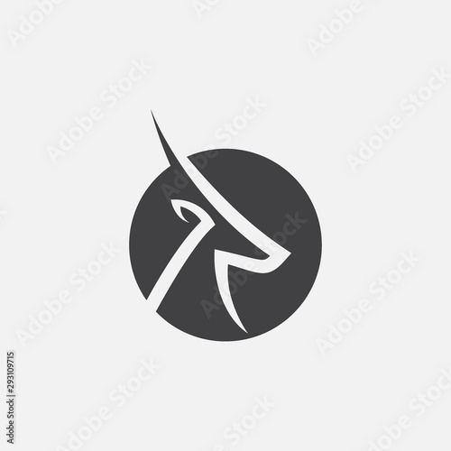 gazelle icon design vector illustration, gazelle logo illustration, antelop symbol icon , impala icon, deer icon vector